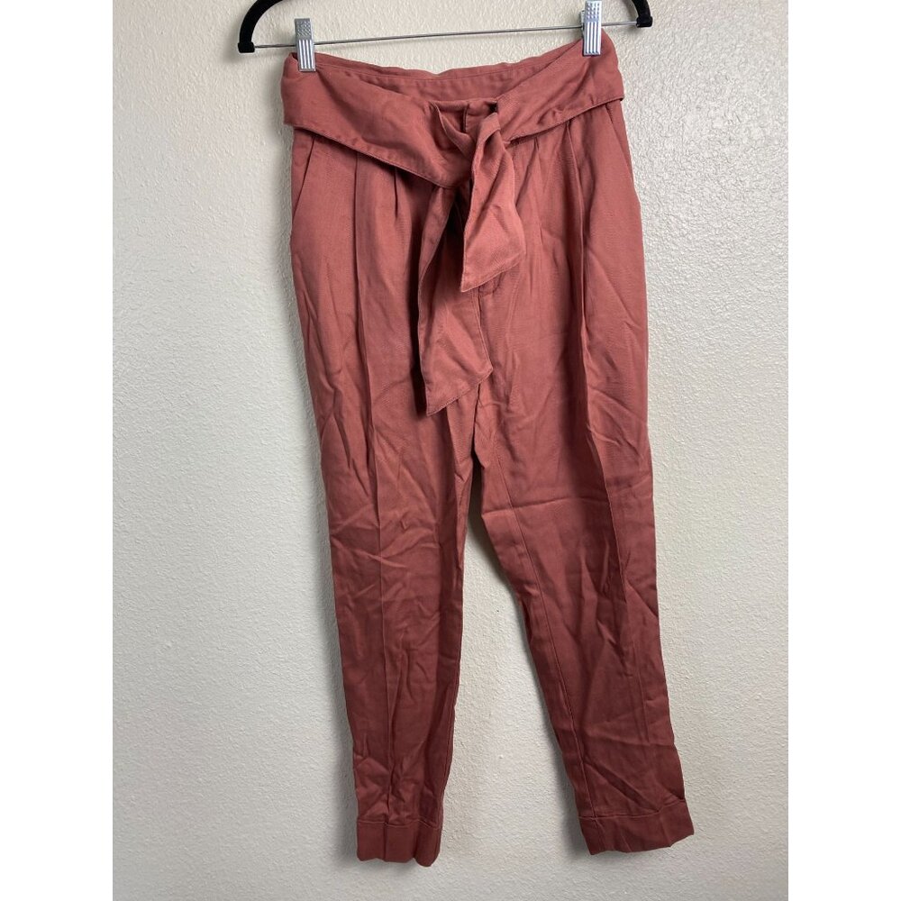 Anthropologie‎ Cantonnier Kingsley Belted Trouser Pants Women Size 0 Dusty Rose
